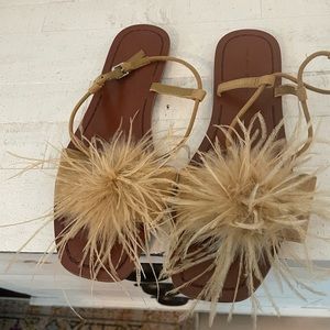 Zara brown flat sandals